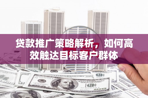 岳阳贷款推广策略解析，如何高效触达目标客户群体