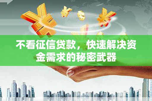 酉阳不看征信贷款，快速解决资金需求的秘密武器