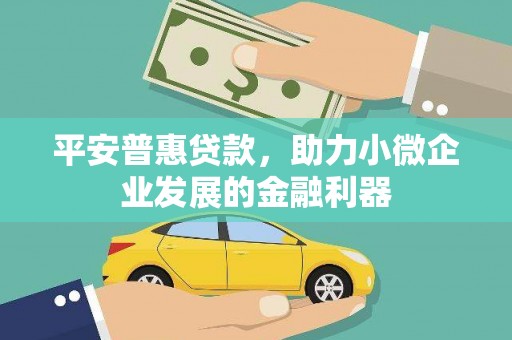八里平安普惠贷款，助力小微企业发展的金融利器