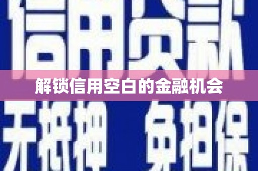 代县解锁信用空白的金融机会