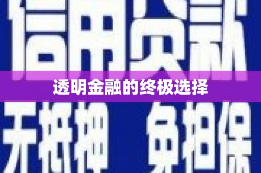 万峦透明金融的终极选择